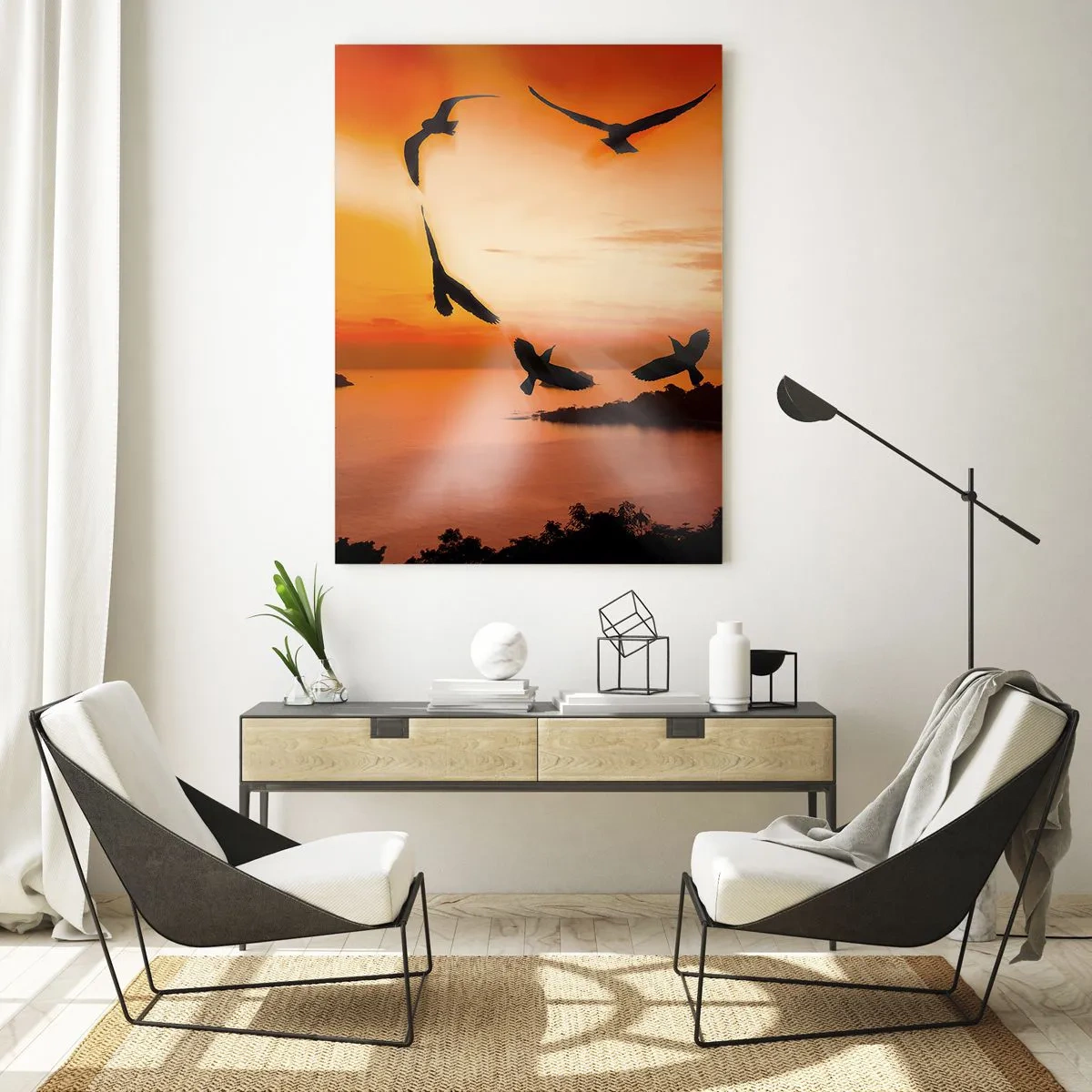 Tablou pe sticlă - Iubește lumea ca o pasăre - 50x70 cm