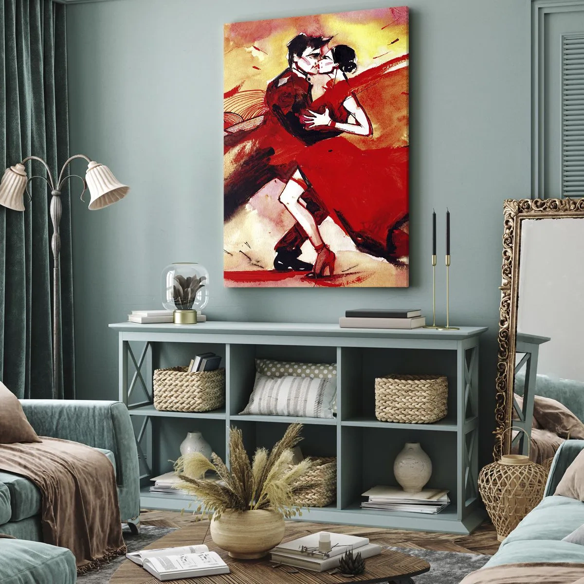 Tablou pe pânză - Ritmul pasiunii purpuriu - 65x120 cm