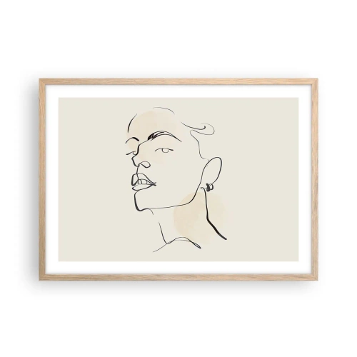 Poster în ramă de stejar deschis - O privire mândră - 70x50 cm