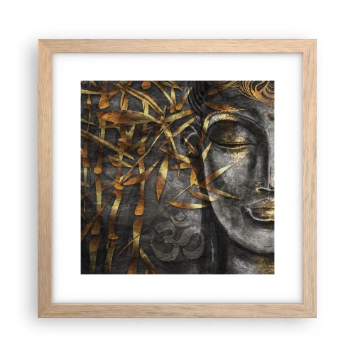 Poster în ramă de stejar deschis - Simțiți pacea - 30x30 cm