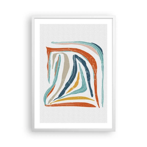 Poster în ramă albă - Abstracție prietenoasă și zâmbitoare - 50x70 cm