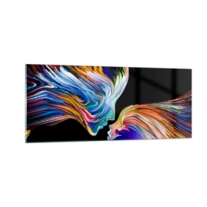 Tablou pe sticlă - Fuziune de energie și lumină - 100x40 cm