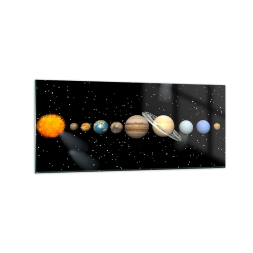 Tablou pe sticlă - Și planetele o iau razna, o iau razna... - 120x50 cm