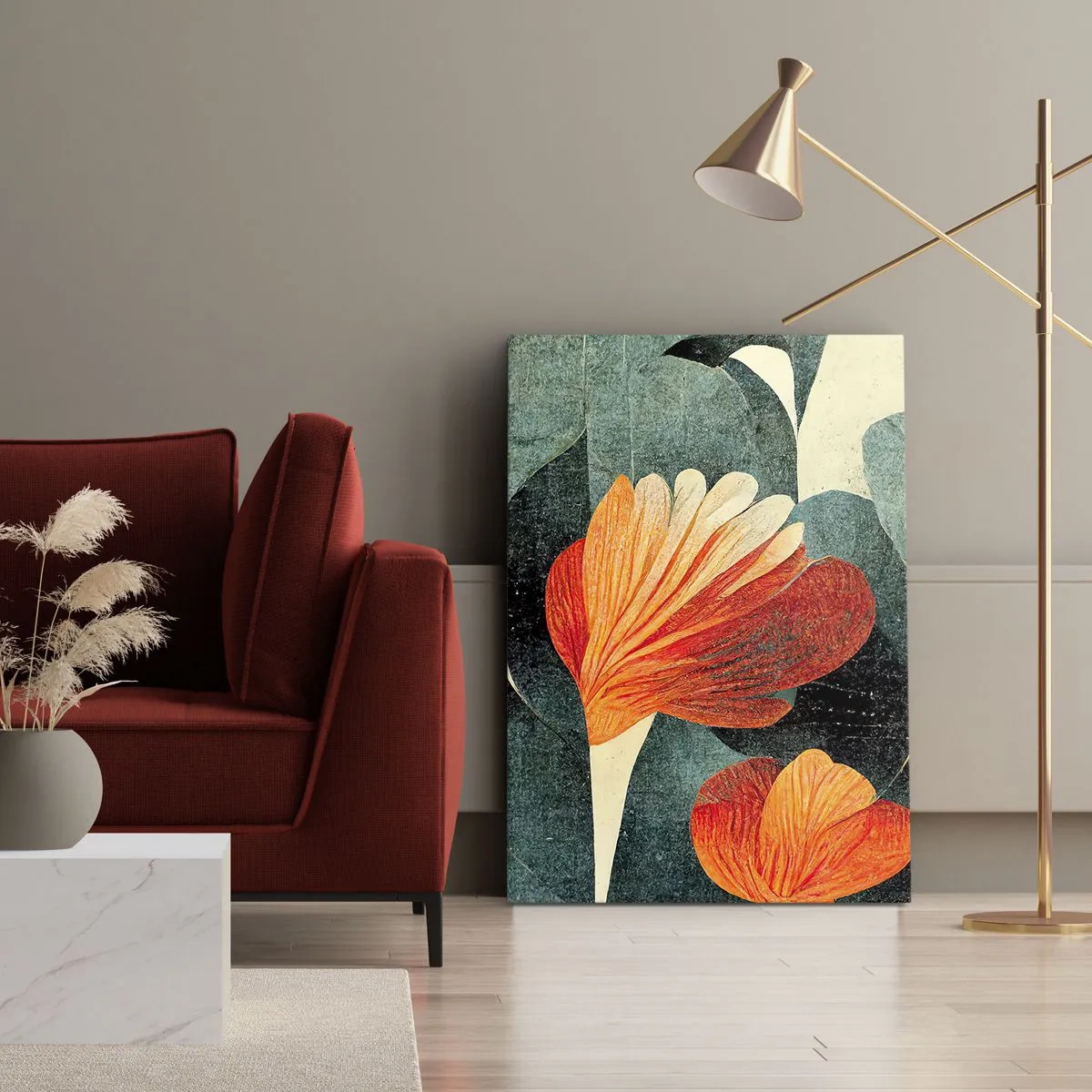 Tablou pe pânză - Căldura de la tropice și răcoarea verdeței - 80x120 cm