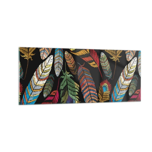 Tablou pe sticlă - Carnavalul păsărilor - 100x40 cm