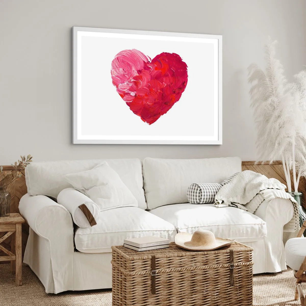 Poster în ramă albă - All you need is love - 100x70 cm