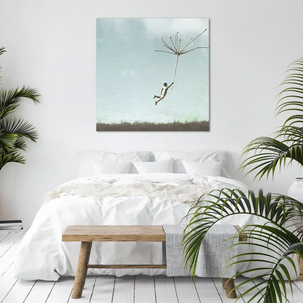 Tablou pe pânză - Zmeuri, suflante, vânt - 50x50 cm