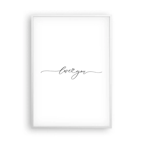 Poster în ramă albă - Negru pe alb - 70x100 cm