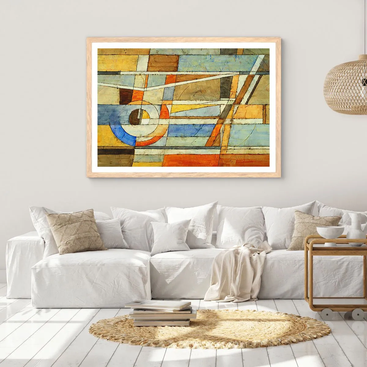 Poster în ramă de stejar deschis - Cubismul în construcție - 50x40 cm
