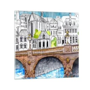 Tablou pe sticlă - Orașul frumos ca o pictură - 50x50 cm