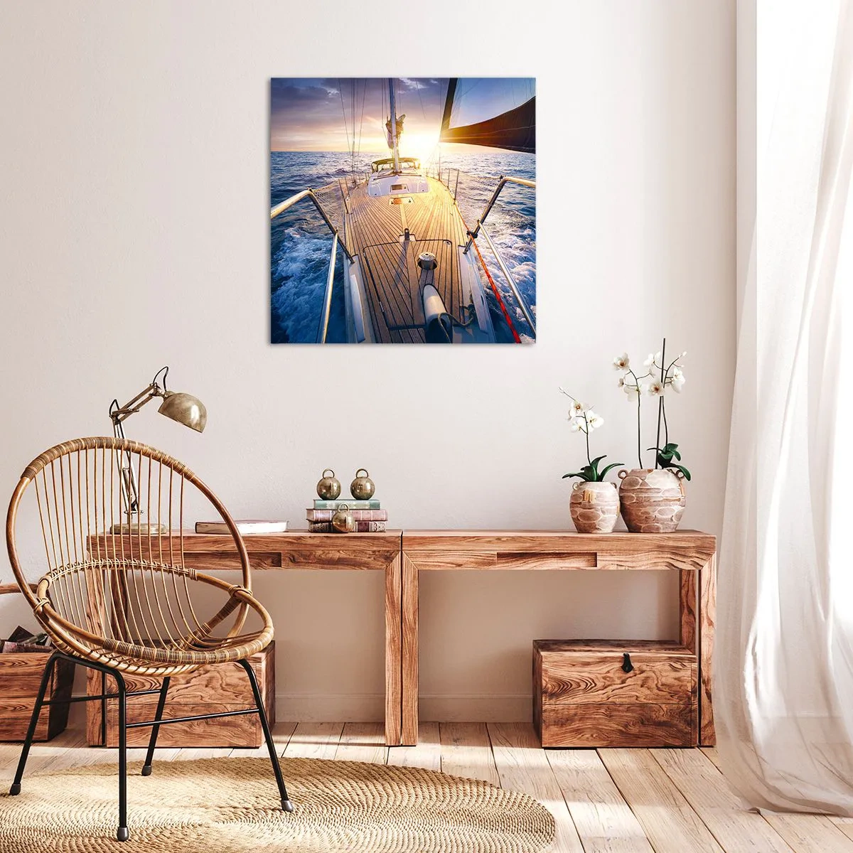 Tablou pe pânză - Alergând pe valuri - 60x60 cm