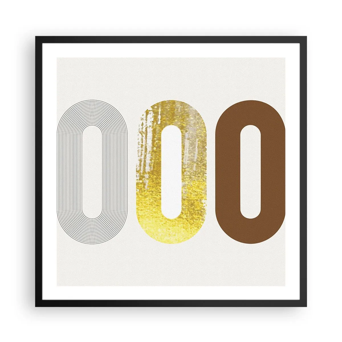 Poster în ramă neagră - Ooo! - 60x60 cm