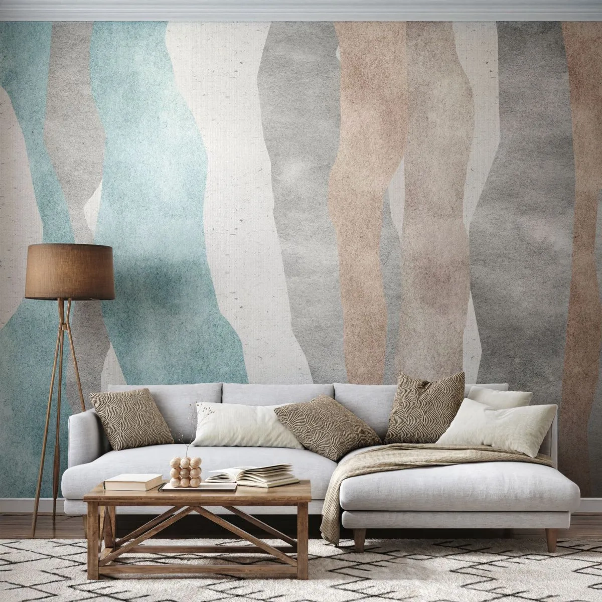 Fototapetă personalizată Premium Canvas - Studiu de proximitate - Pastel, Minimalist, Linii