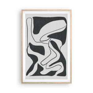 Poster în ramă de stejar deschis - Distracție abstractă în labirint - 61x91 cm