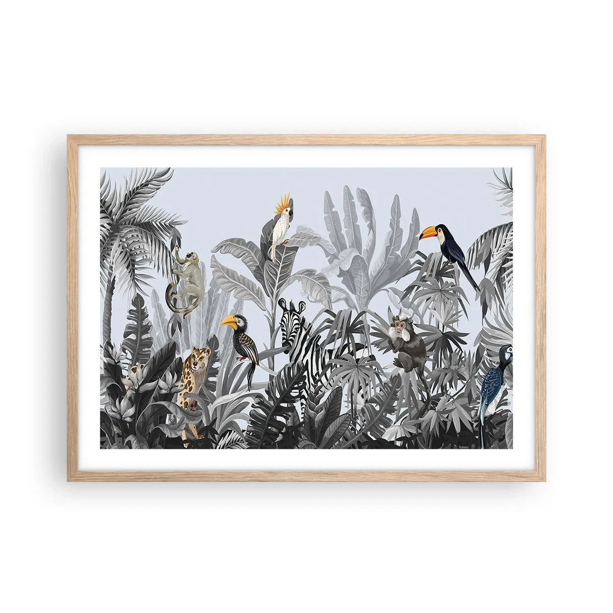 Poster în ramă de stejar deschis - O fabulă africană - 70x50 cm