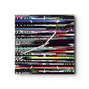 Ceas de perete - Ceas pe sticlă - Imaginea controlată a realității - 40x40 cm