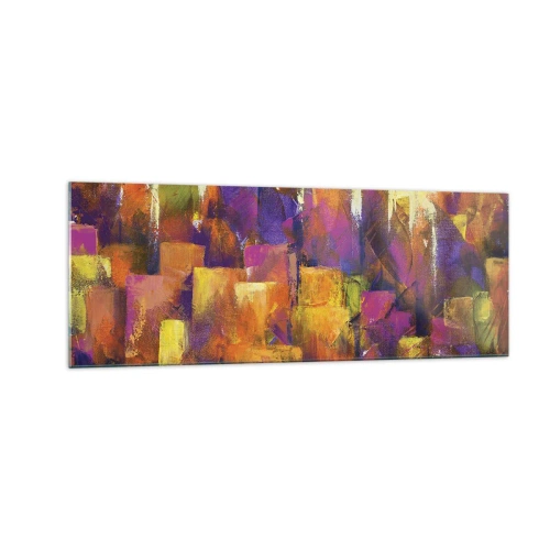 Tablou pe sticlă - Compoziția metropolitană - 140x50 cm