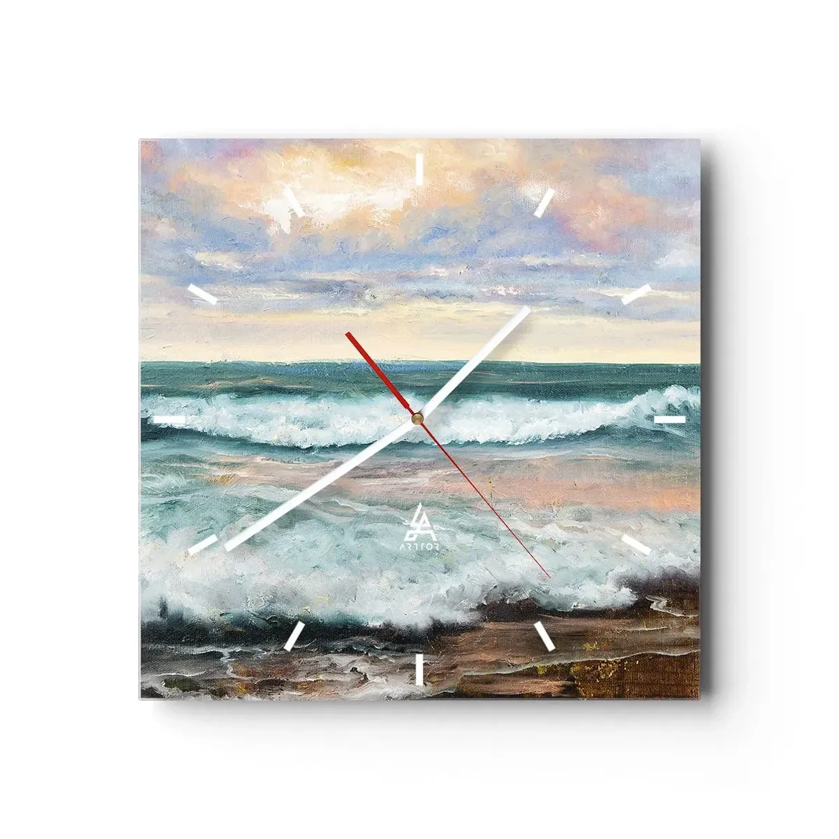 Ceas de perete - Ceas pe sticlă - Aici îți vei alina sufletul - 30x30 cm