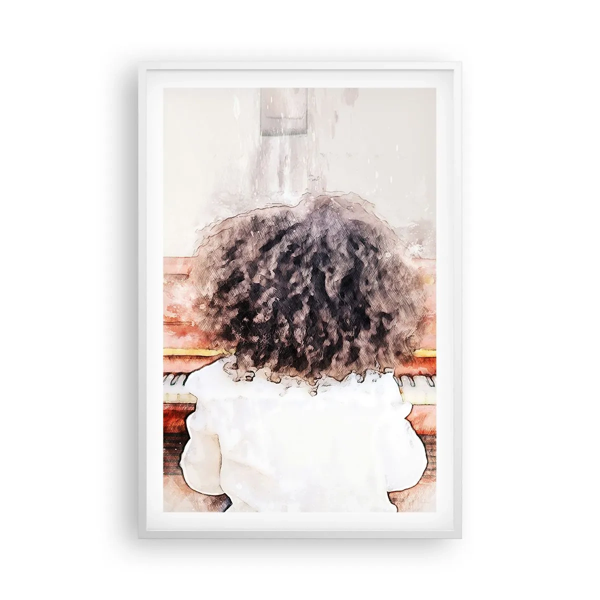 Poster în ramă albă - Într-o lume a muzicii - 61x91 cm