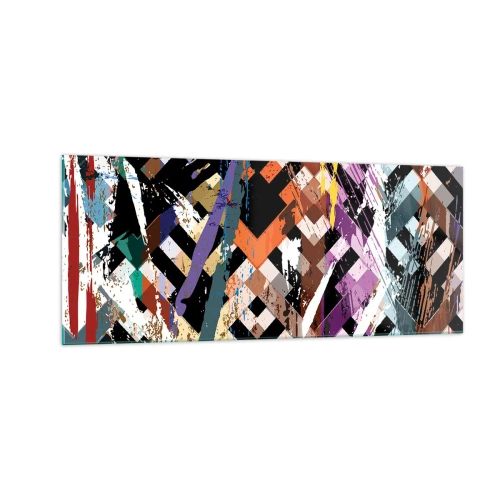 Tablou pe sticlă - La pătrat - 100x40 cm