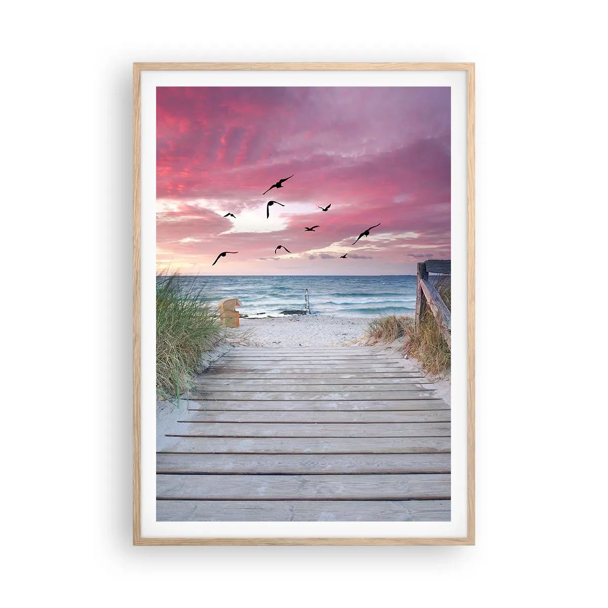 Poster în ramă de stejar deschis - Impresie baltică - 70x100 cm
