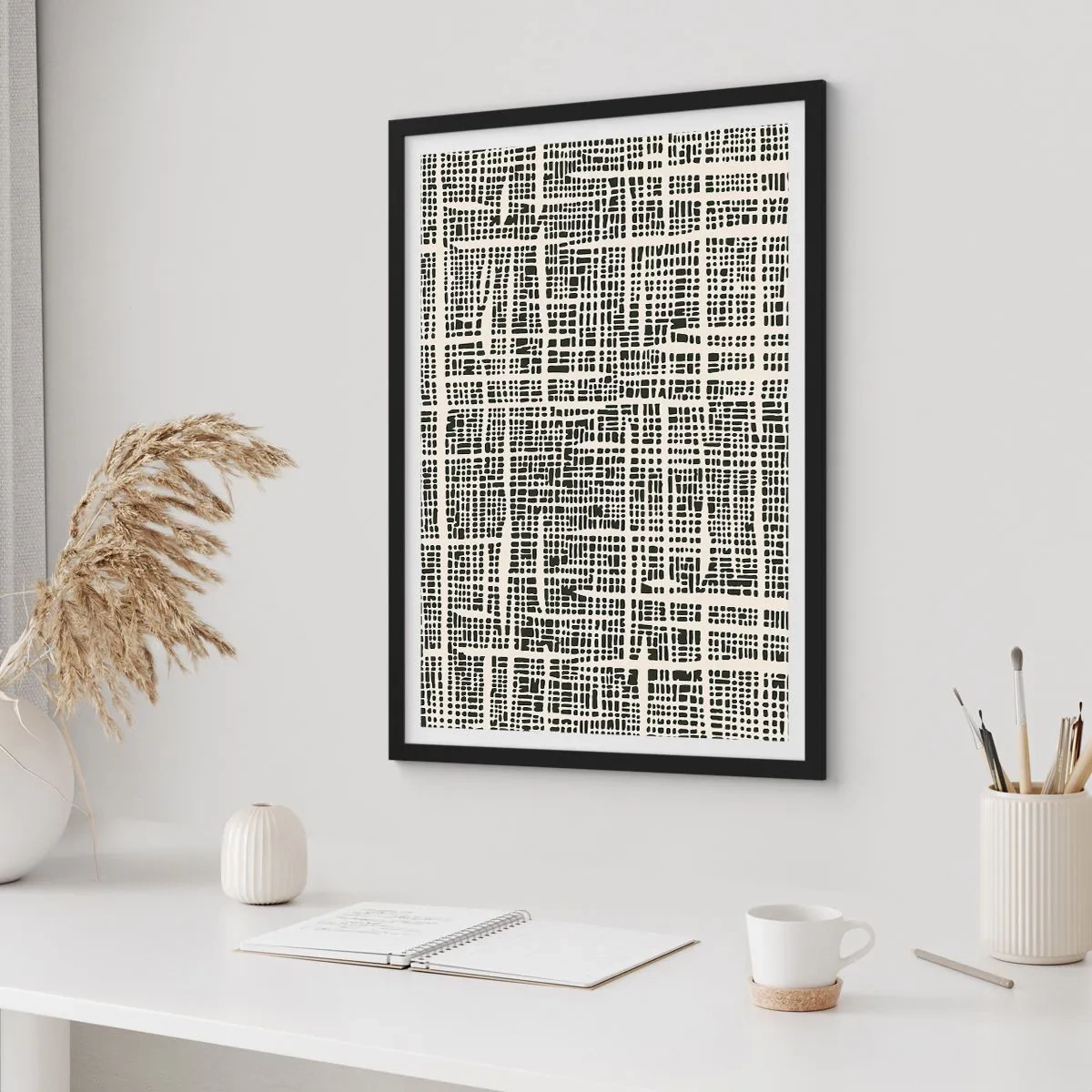 Poster în ramă neagră - O compoziție țesută - 61x91 cm