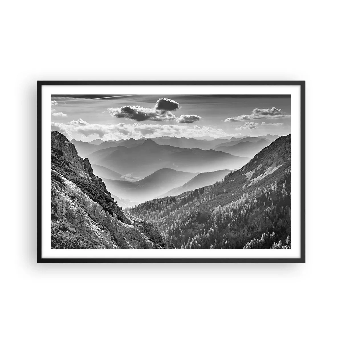 Poster în ramă neagră - Dincolo de orizont - 91x61 cm