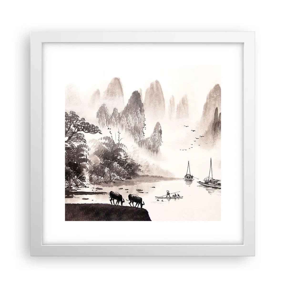 Poster în ramă albă - Viața exotică de zi cu zi a Estului - 30x30 cm