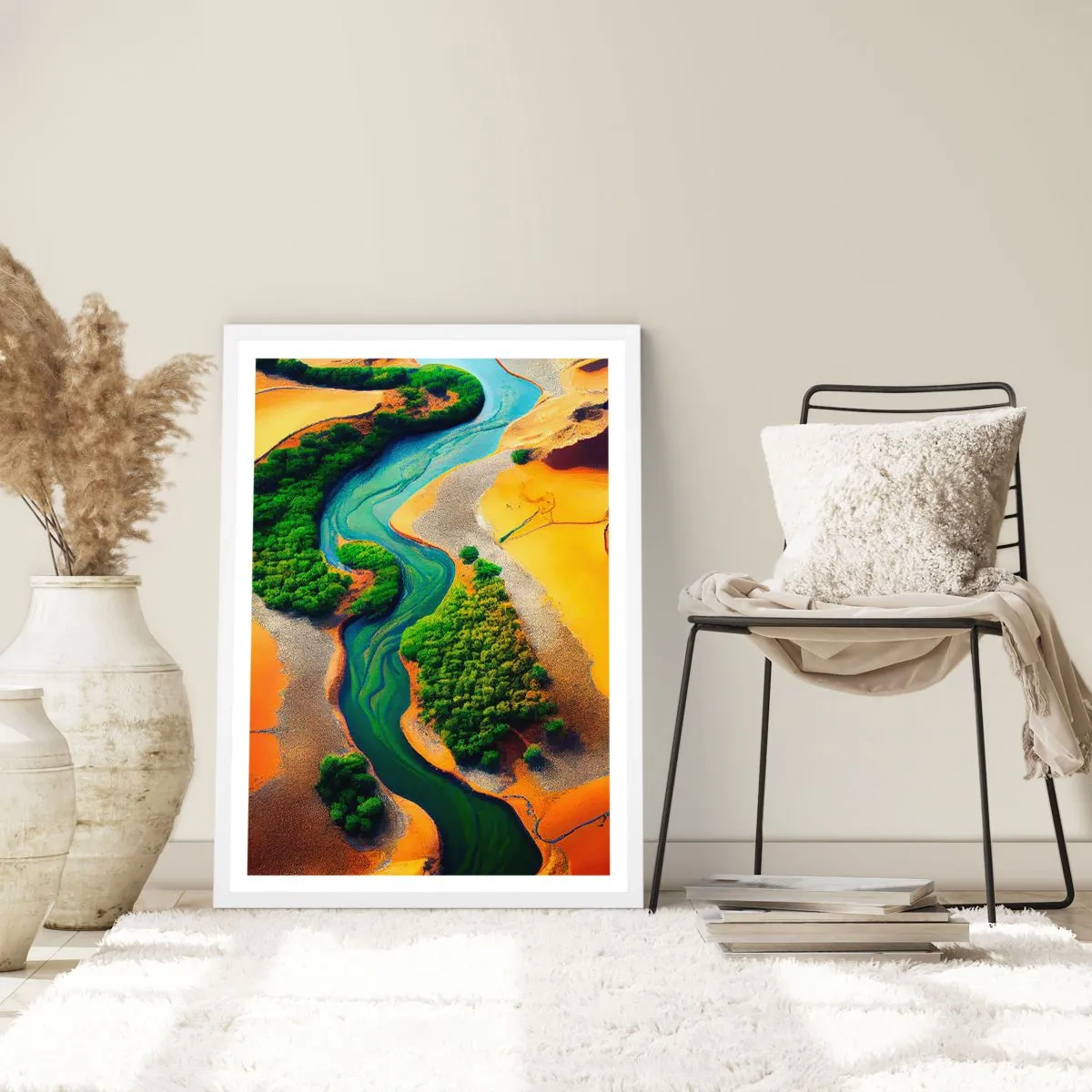 Poster în ramă albă - Râul care dă viață - 61x91 cm