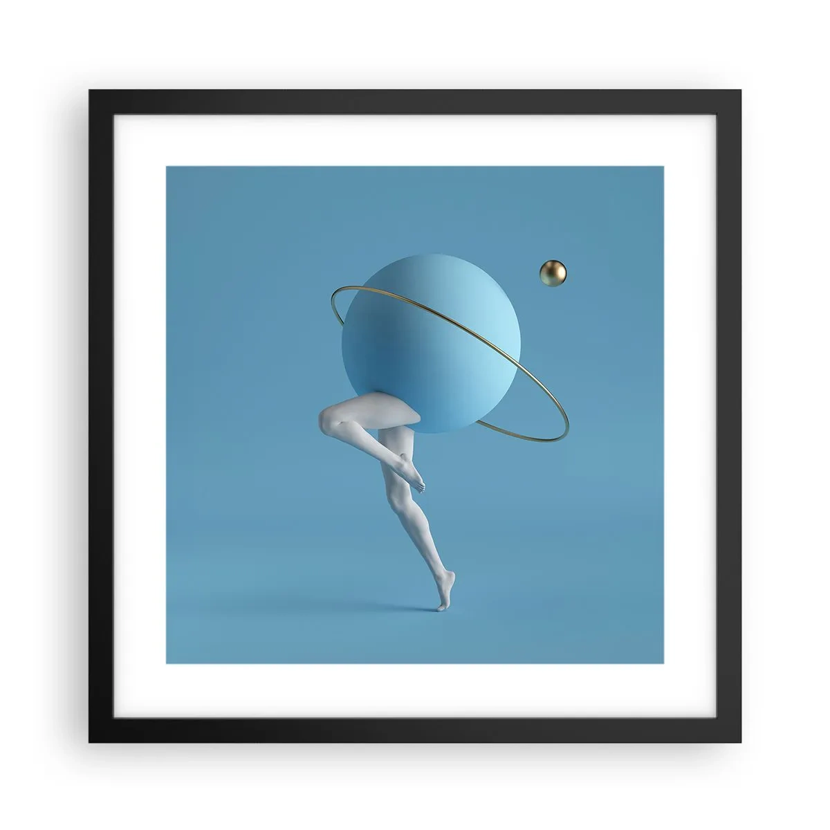 Poster în ramă neagră - Și planetele o iau razna - 40x40 cm