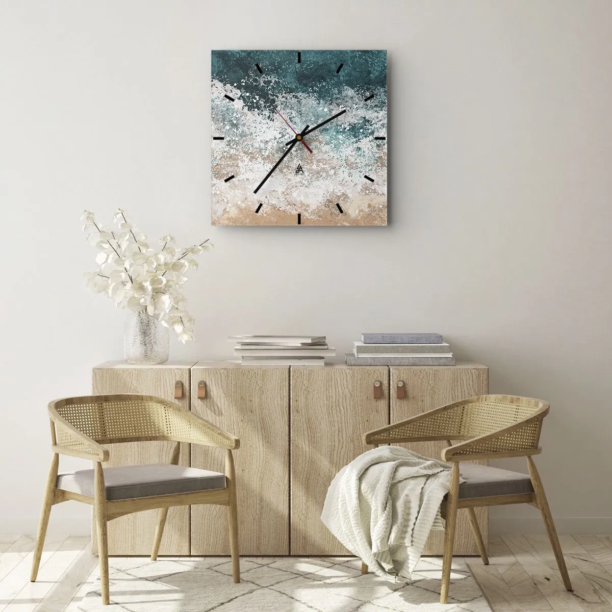 Ceas de perete - Ceas pe sticlă - Povești despre mare - 30x30 cm