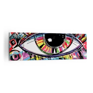 Tablou pe pânză - Un ochi colorat - un suflet colorat - 160x50 cm