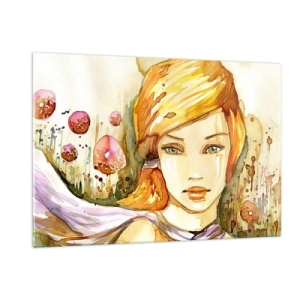 Tablou pe sticlă - Privirea de smarald care reduce la tăcere furia - 120x80 cm