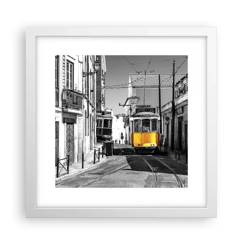 Poster în ramă albă - Spiritul Lisabonei - 30x30 cm