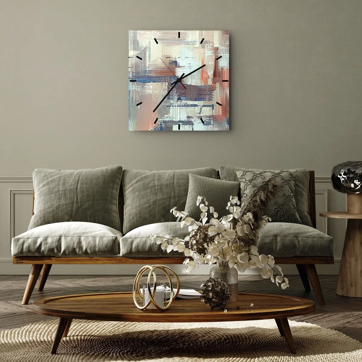 Ceas de perete - Ceas pe sticlă - Întinde-te spre lumină - 40x40 cm