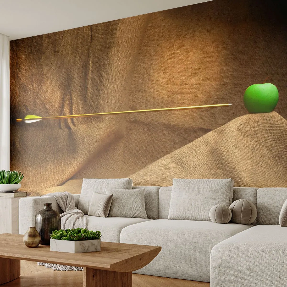 Tapet Premium Sand - Invocă spiritul lui William Tell - Grafică, Abstracția, Săgeata de tir cu arcul - 100x70 cm
