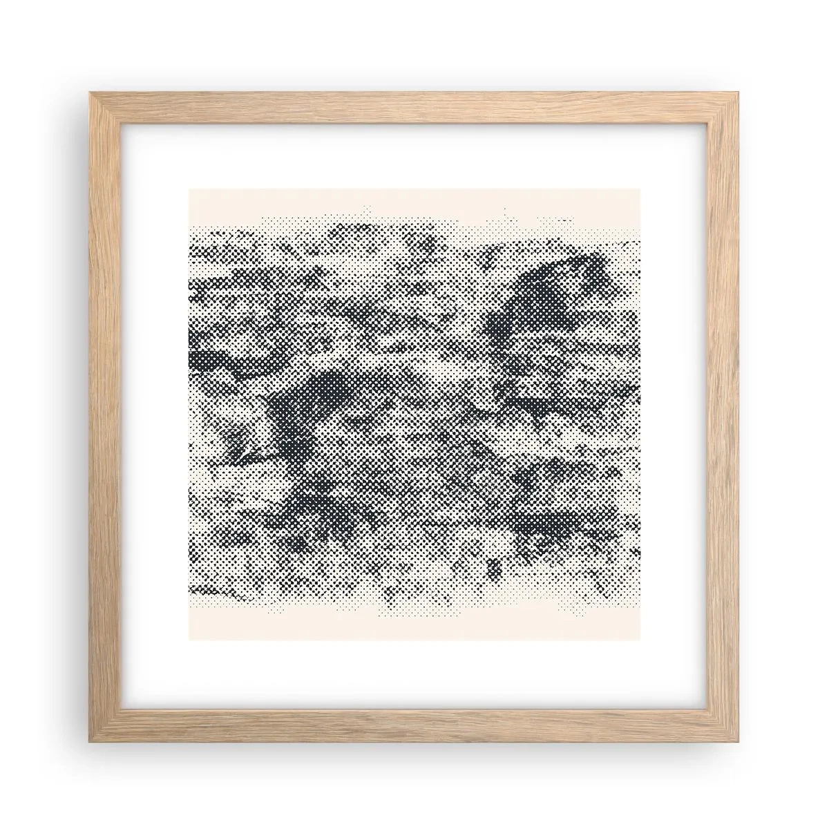 Poster în ramă de stejar deschis - Compoziție cețoasă - 30x30 cm