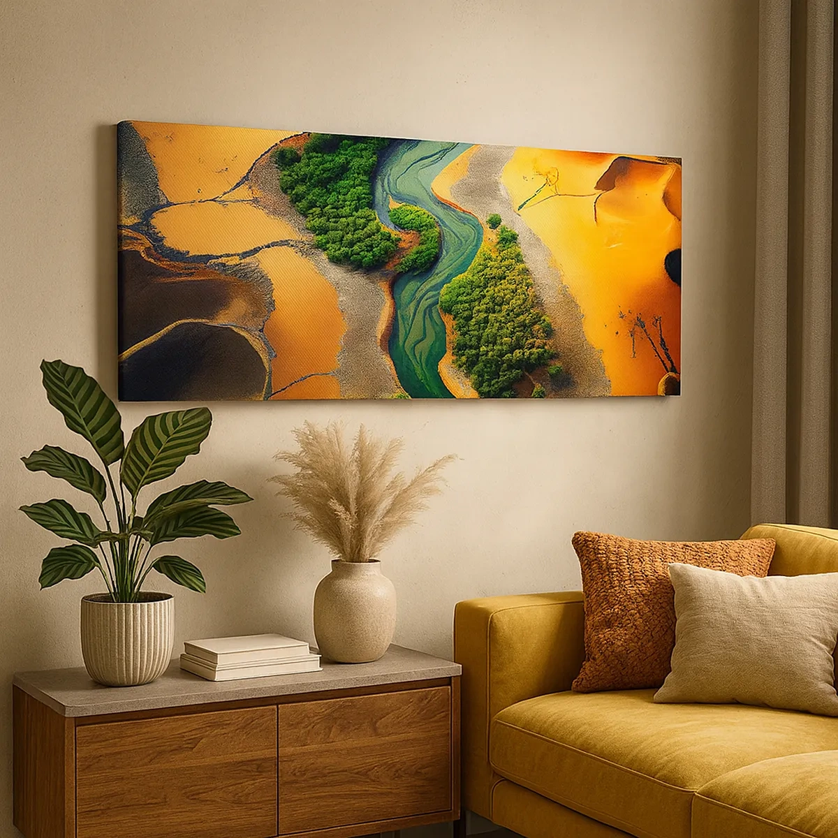 Tablou pe pânză - Râul care dă viață - 30x30 cm
