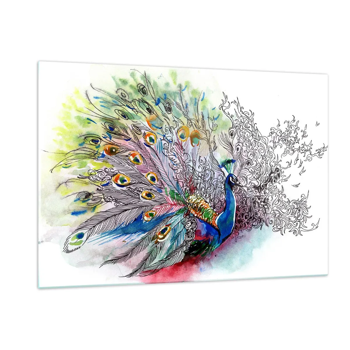 Tablou pe sticlă - Cu mândrie împotriva griului  - 120x80 cm