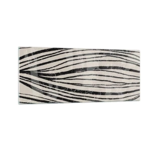 Tablou pe sticlă - Deversare de linii - 100x40 cm