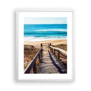 Poster în ramă albă - Aleargă! - 40x50 cm