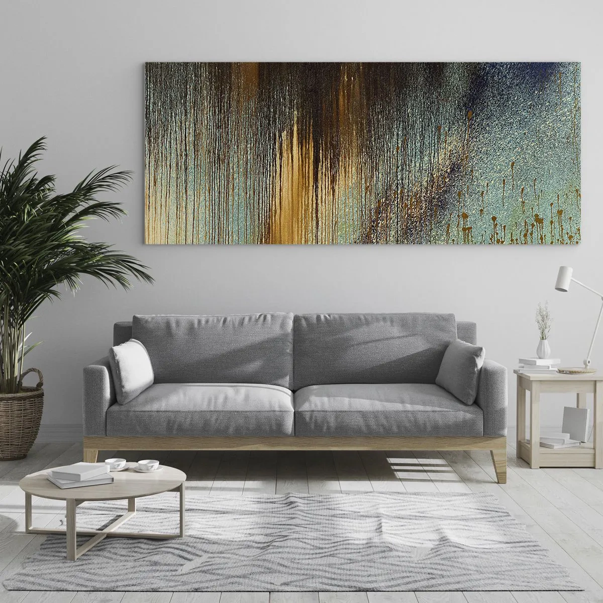 Tablou pe sticlă - O compoziție cromatică neaccidentală - 90x30 cm