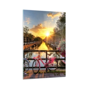 Tablou pe sticlă - Dimineața de primăvară în Amsterdam - 70x100 cm