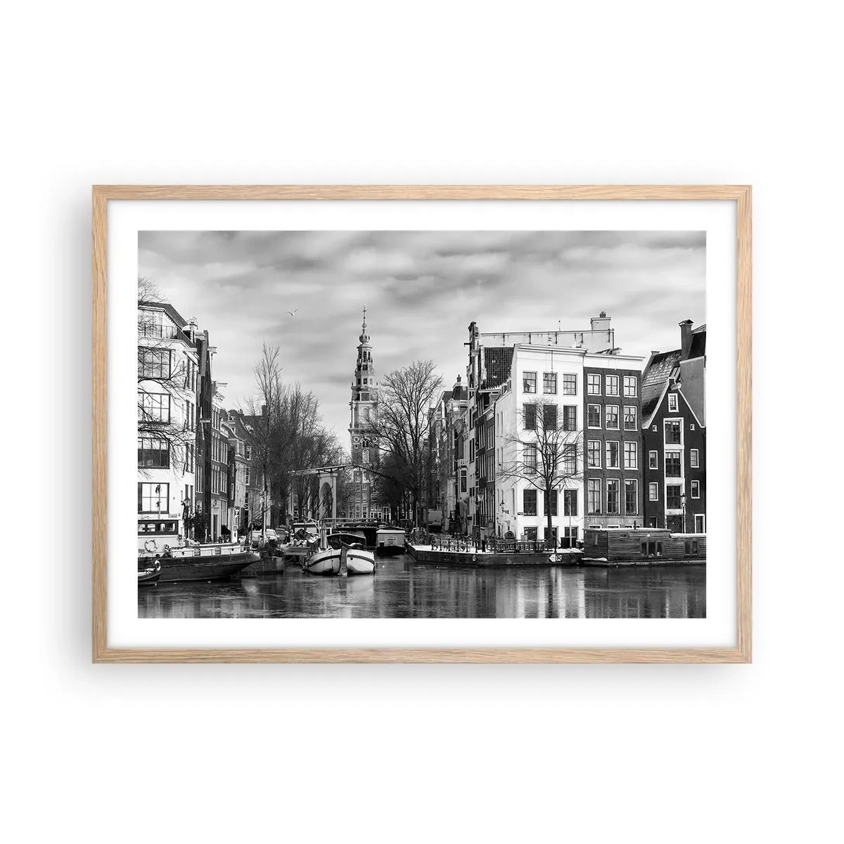 Poster în ramă de stejar deschis - Amsterdam vibes - 70x50 cm