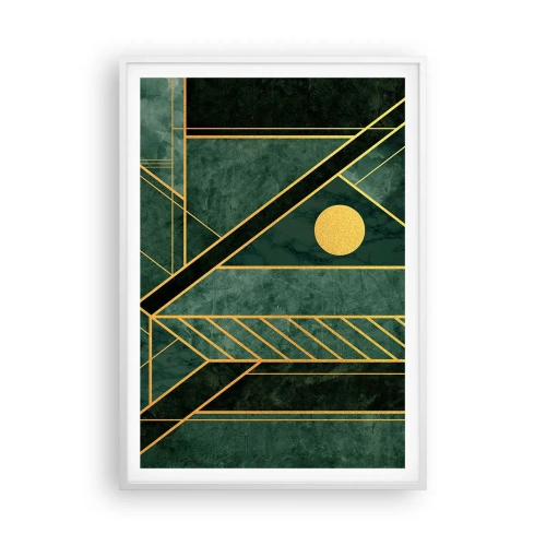 Poster în ramă albă - Dinamica aurului și a azurului - 70x100 cm