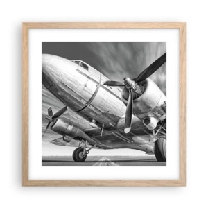 Poster în ramă de stejar deschis - Întotdeauna gata de zbor - 40x40 cm