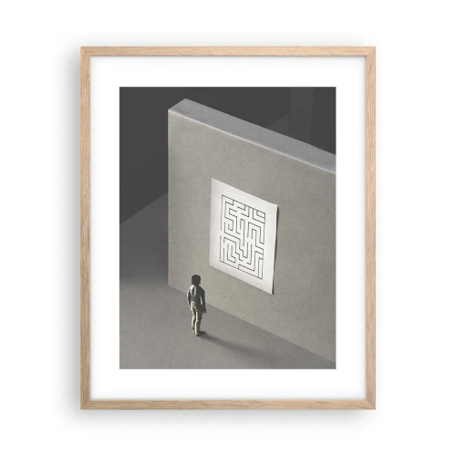 Poster în ramă de stejar deschis - Dar unde sunt? - 40x50 cm