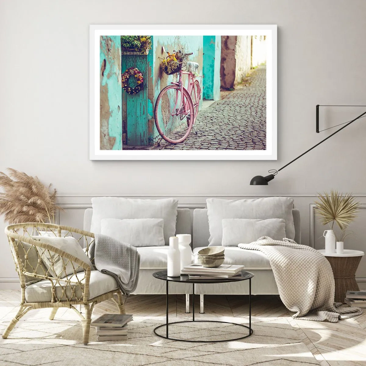 Poster în ramă albă - Mă întorc imediat - 91x61 cm