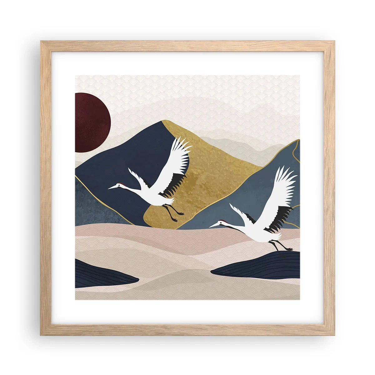 Poster în ramă de stejar deschis - Și ziua a zburat din nou - 40x40 cm