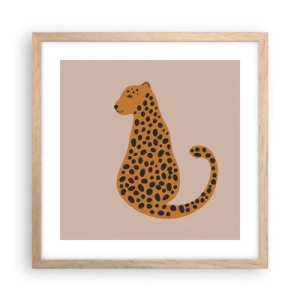 Poster în ramă de stejar deschis - Modelul leopard este tot timpul la modă - 40x40 cm